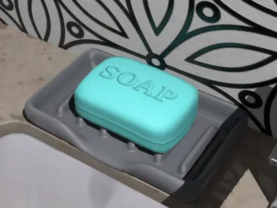 Soap Bar and Tray Free 3D model