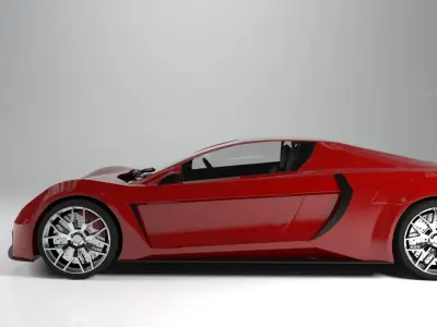 Vega EVX Electic Car Low-poly 3D model