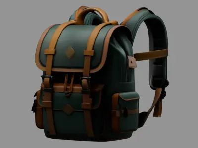 Stylized Backpack BP10 Free low-poly 3D model
