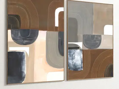Plaster Two Photo Frame 97 Low-poly 3D model