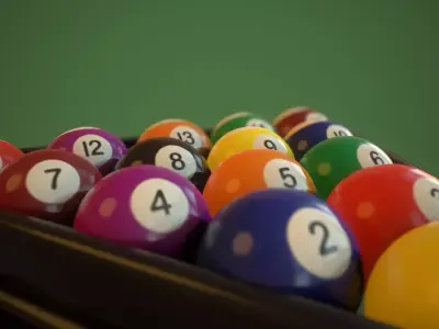 Pool Balls Low-poly 3D model