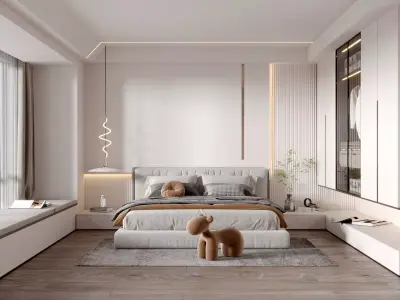 Cozy Dream Haven Bedroom Interior Scene  3D model