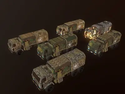 Radar Truck Low-poly 3D model Low-poly 3D model