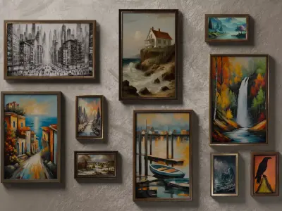 Modern Wall Pictures Low-poly 3D model