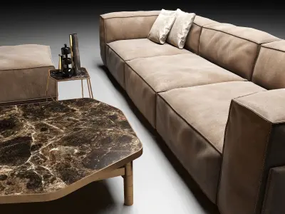 Sofa with decor 3D model