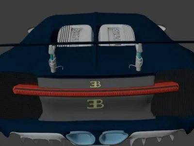 Bugatti-chiron racing car 3D print model
