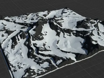 badland terraine  Low-poly 3D model