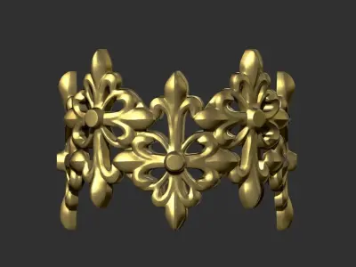Multi Floral Ring de lis 3D print model