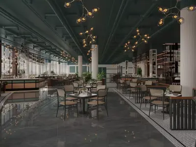 Restaurant Interior Design 3D model