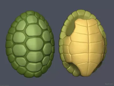 Stylized Cartoon Turtle Shell 3D model