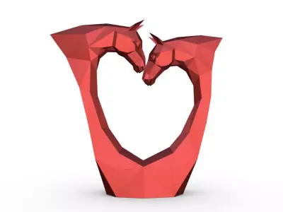 Horse love figurine 3D print model