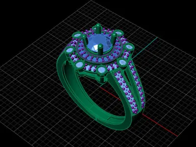 Engagement ring design 3D print model