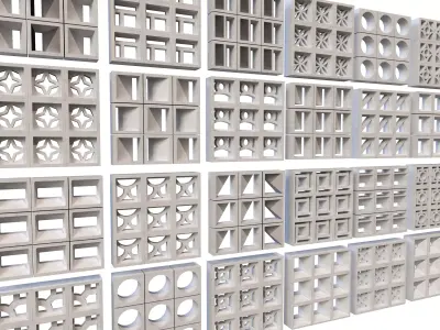 Brick Roster partitions wall 04 Low-poly 3D model