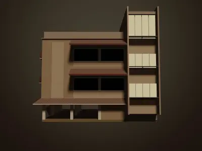 Building in sepia tone 3D model