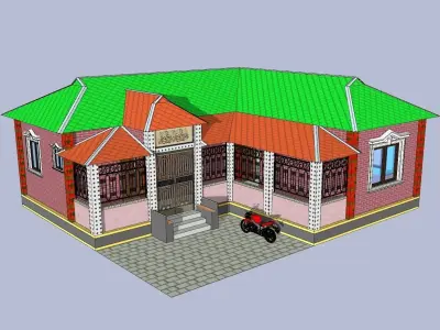 3 bedroom house design 3bhk house  Low-poly 3D model