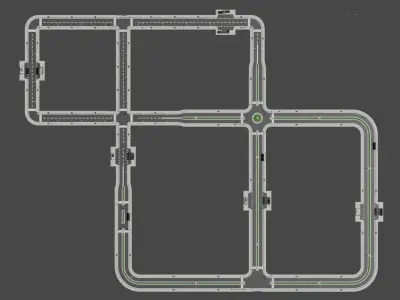 City Road Pack Free low-poly 3D model