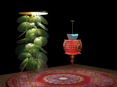 Chinese red lantern  3D model 50