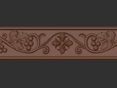 church cornice cross  grape-vine 3D print model