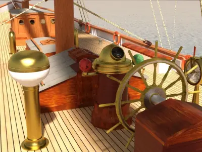 Schooner sailing ship 3D model