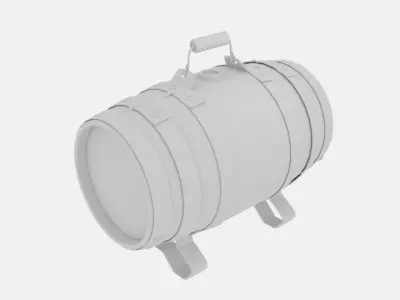  Rum Keg Water Cask Low-poly 3D model