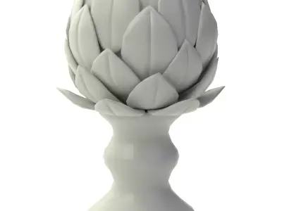 Arnold White Ceramic Artichoke Statuette 3D model