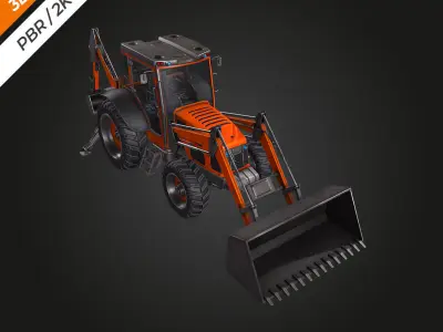 Tractor Low-poly 3D model