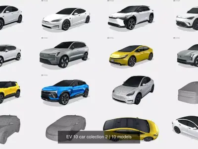 EV 10 car colection 2 3D Model Pack