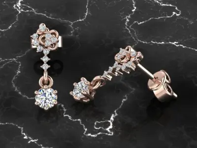 Jewelry Earring 3D print model 12