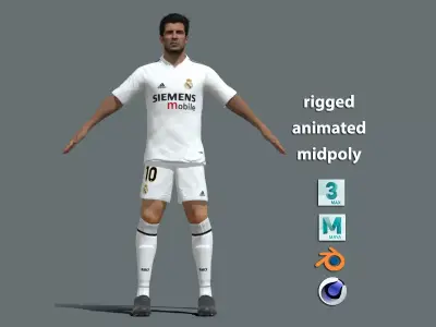T-Pose Rigged Luis Figo Real Madrid 3D model