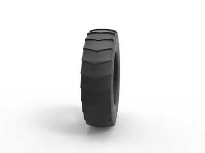 Pulling tractor rear tire 9 Scale 1 to 25 3D print model