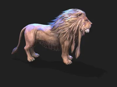 lion animations Low-poly 3D model