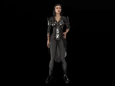 Hero Woman Low-poly 3D model