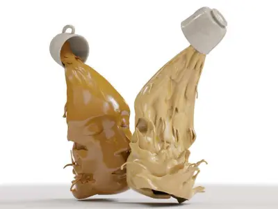 Tea Coffee Kiss 3D Sculpture 3D model