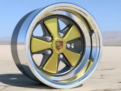 PORSCHE FUCHS RIMS 18 INCH WITH ADVAN TIRES FOR SCALE MODELS  3D print model