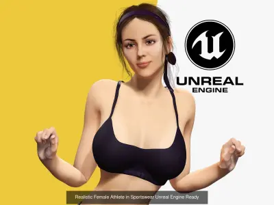 Realistic Female Athlete in Sportswear Ready 3D Model Pack