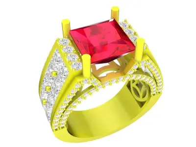A7461 Luxury Korean Diamond Women Ring 3D Model 3D print model