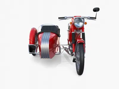 Mobra 50 w sidecar Red 3D model