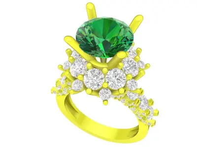 A7536 Hongkong Style Luxury Diamond Women Ring 3D print model