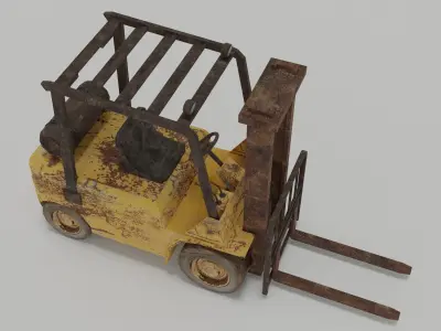 Old Forklift Low-poly 3D model