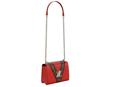 Louis Vuitton Bag Twist Epi Red with studs 3D model