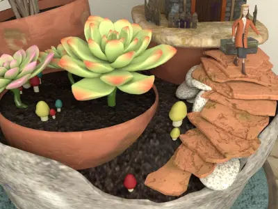 creative pot flower1 3D model