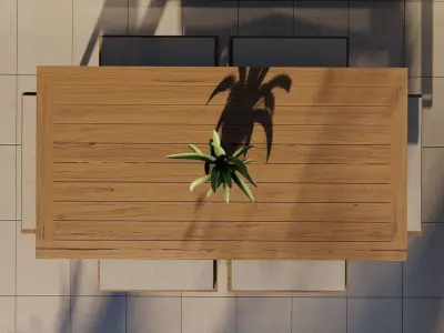 Wooden table Free 3D model