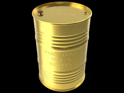 Fine gold barrel 999 3D model