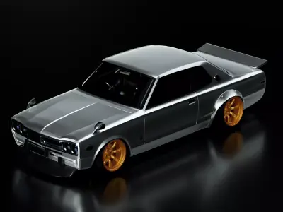 Nissan Skyline GTR 1970 - Silver 3D model Free 3D model