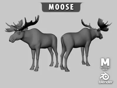 Moose Low-poly 3D model purchase