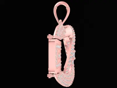 Luxury Pave Diamond Lock Pendant for Jewelry Design  2876 3D print model
