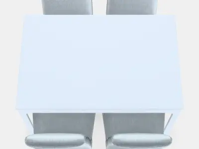 EKEDALEN - BERGMUND Table and 4 chairs 1 Low-poly 3D model