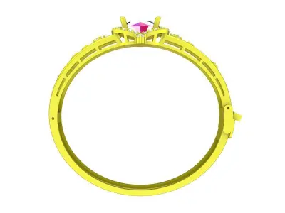 A7588 Luxury Korean Style Diamond Leaf Women Bangle 3D Model 3D print model