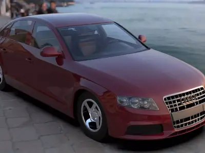 Audi A4 Car 3D Model Low-poly 3D model