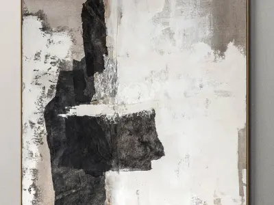 Plaster two square photo frames 46 Low-poly 3D model